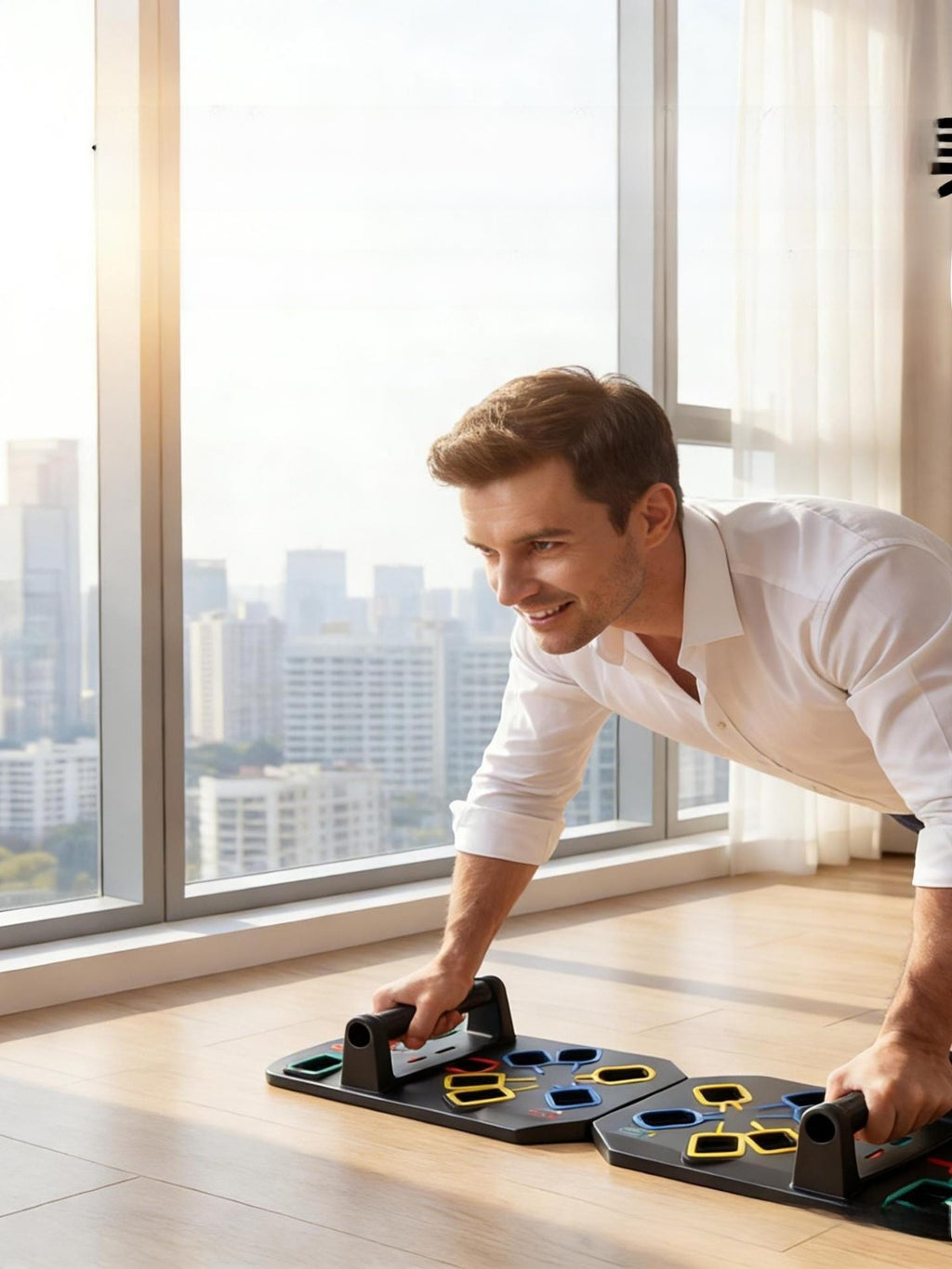 Foldable Multi-Functional Push-Up Board for Home Fitness