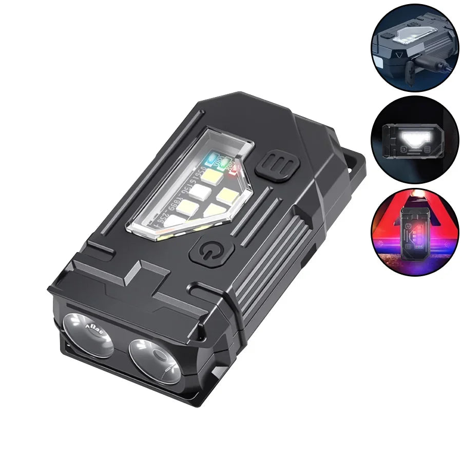 Mini COB LED Flashlight USB C Rechargeable Powerful Work Light  with Clip Magnet Waterproof EDC Camping Walking Pocket Lamp