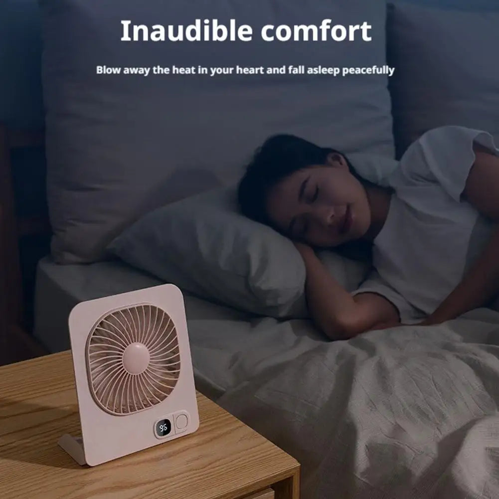 Magnetic Desk Fan, USB Rechargeable Portable Table Fan, Digital Display Mini Desktop Cooling Fan for Office Home & Students