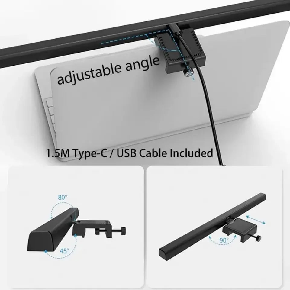 Eye-Care Desk Lamp 33cm 50cm LED Computer PC Monitor Screen Light Bar Stepless Dimming Reading USB Powered Hanging Table Lamps