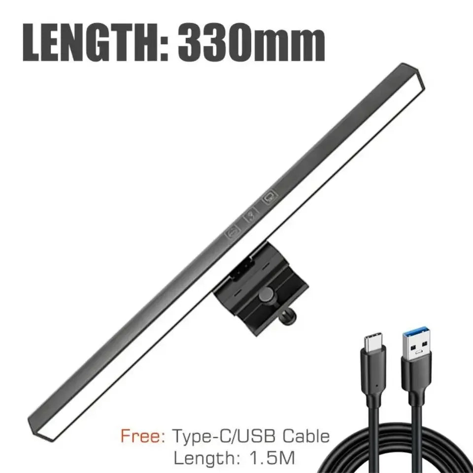 Eye-Care Desk Lamp 33cm 50cm LED Computer PC Monitor Screen Light Bar Stepless Dimming Reading USB Powered Hanging Table Lamps