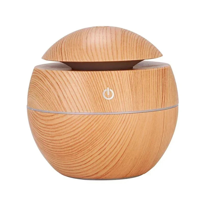 Mini Electric Humidifier for Bedroom Desktop USB Cool Mist Sprayer Aromatherapy Essential Oil Diffuser Wood Grain Air Humidifier