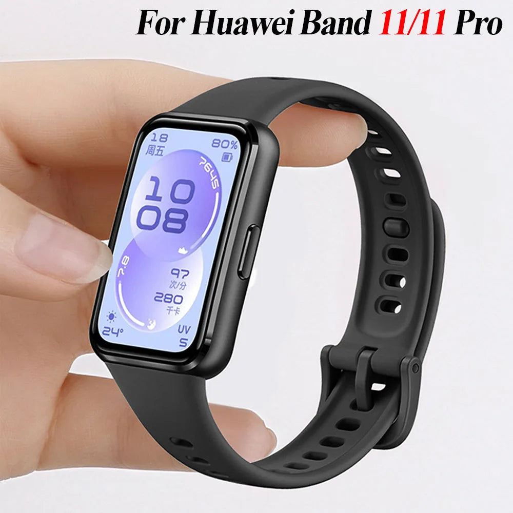 Official Silicone Strap For Huawei Band 11/11 Pro Sport Bracelet Wristband Huawei Band 11 Pro Watchband Replacement Accessories