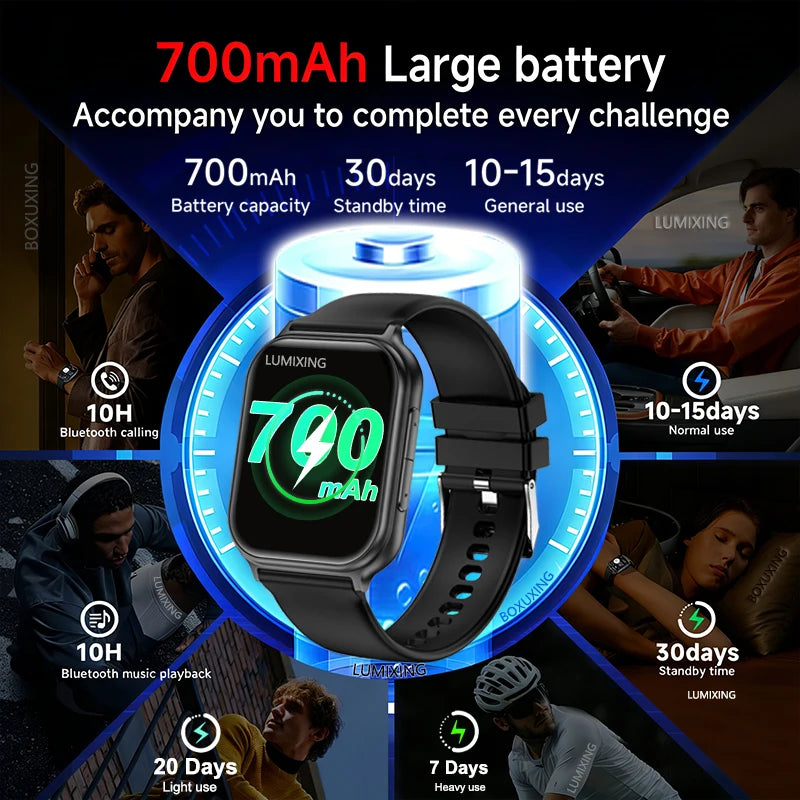 2026 New Smart Watch Men Women Heart Rate 1.83 Inch AMOLED Screen Waterproof Bluetooth Call Sports Smart watches For iOS Android