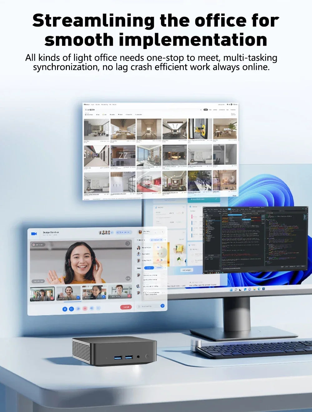 Laptop Portable All-in-One Mini Desktop PC I9 Chip Win11 Pro Lightweight Daily Working Entertainment Computer