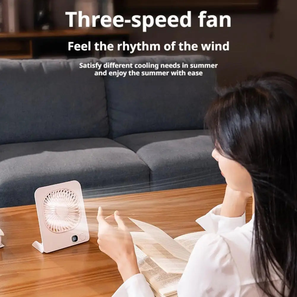 Magnetic Desk Fan, USB Rechargeable Portable Table Fan, Digital Display Mini Desktop Cooling Fan for Office Home & Students