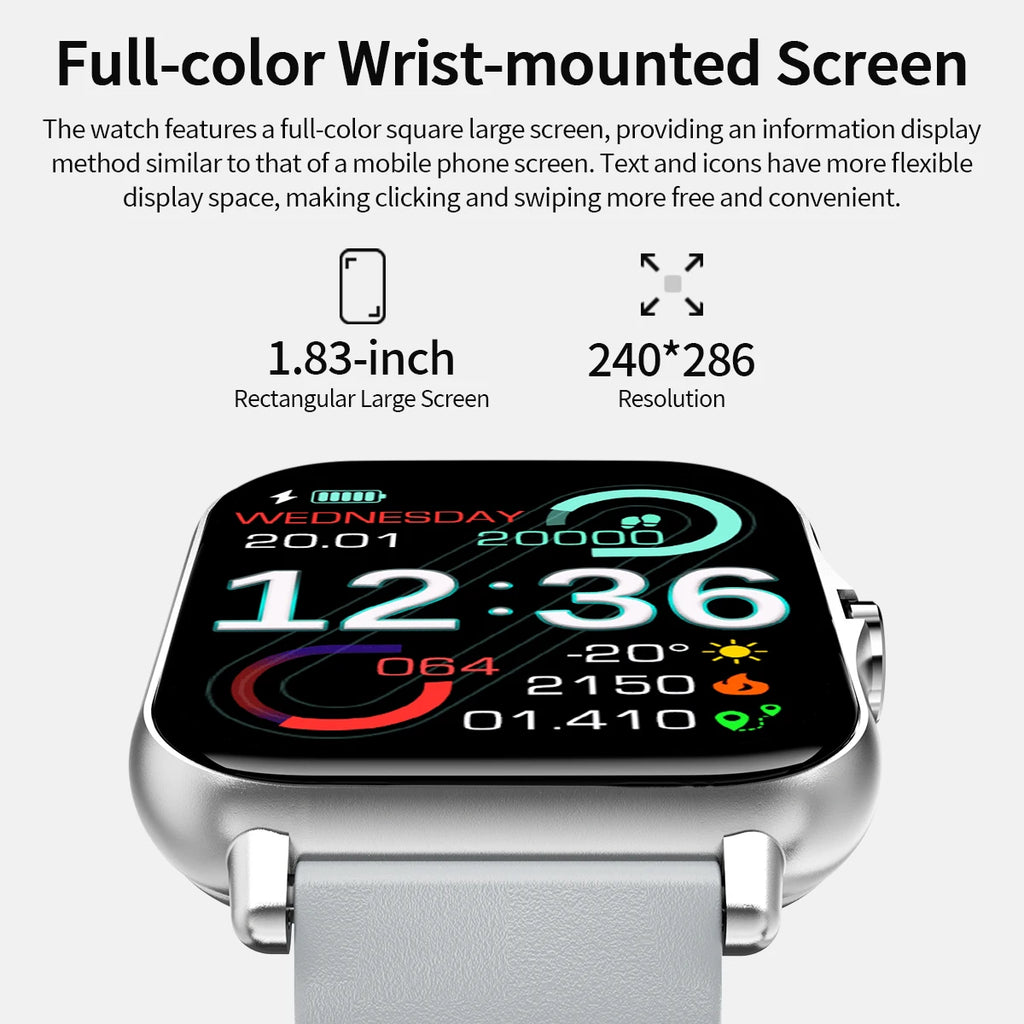 2026 New Smartwatch Bluetooth Call Fitness Tracker Heart Rate Sleep Record Outdoor Sport Watch for  Android/IOS Men Women Gift