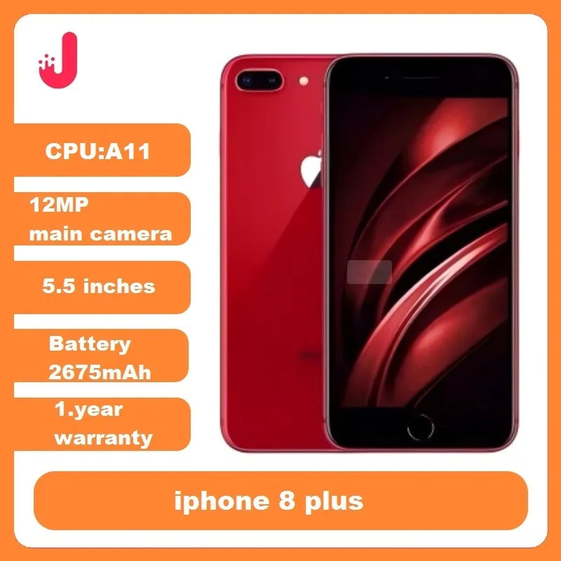 Unlocked iphone 8plus 3GB RAM 64G/256G ROM Fingerprint unlock used cellphone iOS 4G LTE smartphone iphone8plus  5.5 inch screen