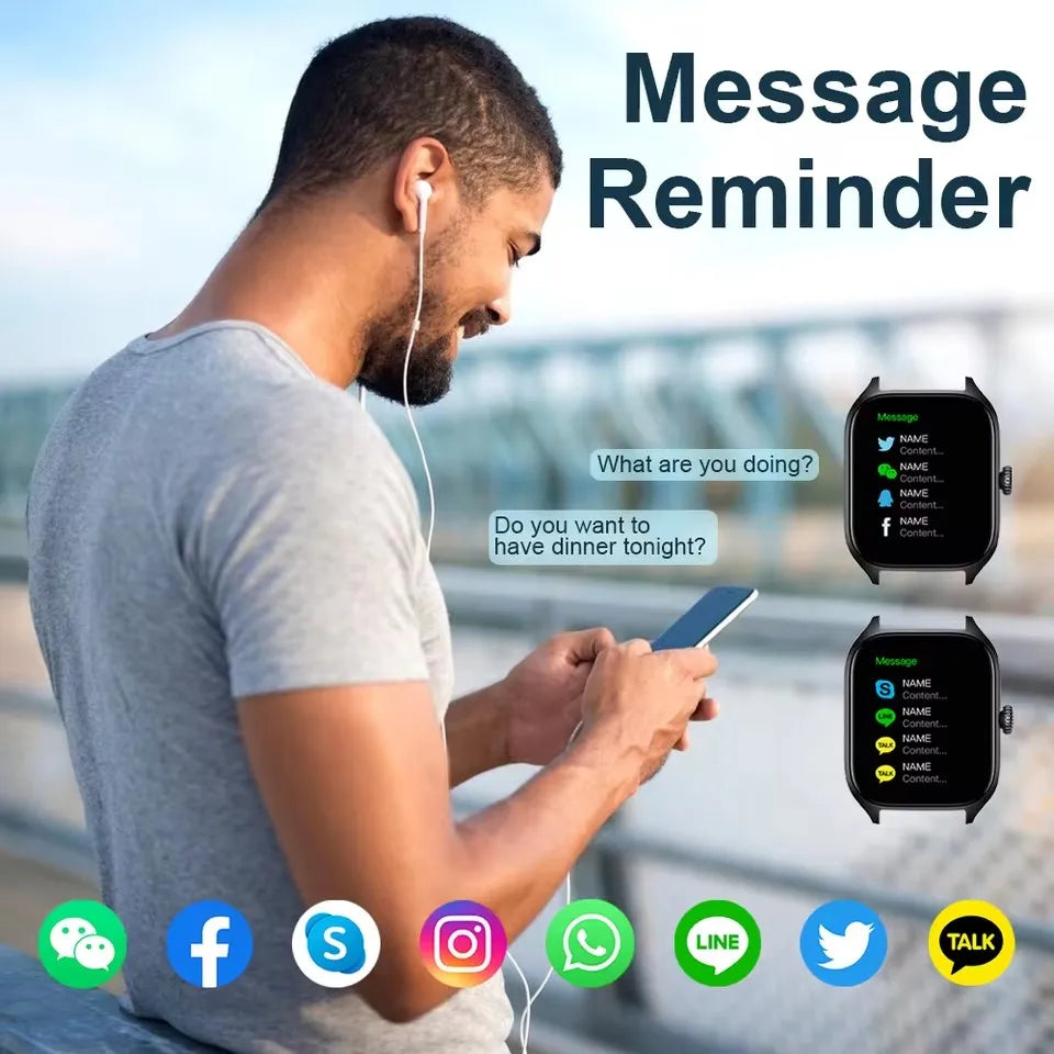 2026 Smart Watch Android IOS Phone 2.01 Inch Color Screen Bluetooth Answer Call Fitness Watches Tracker Smartwatch Women Men
