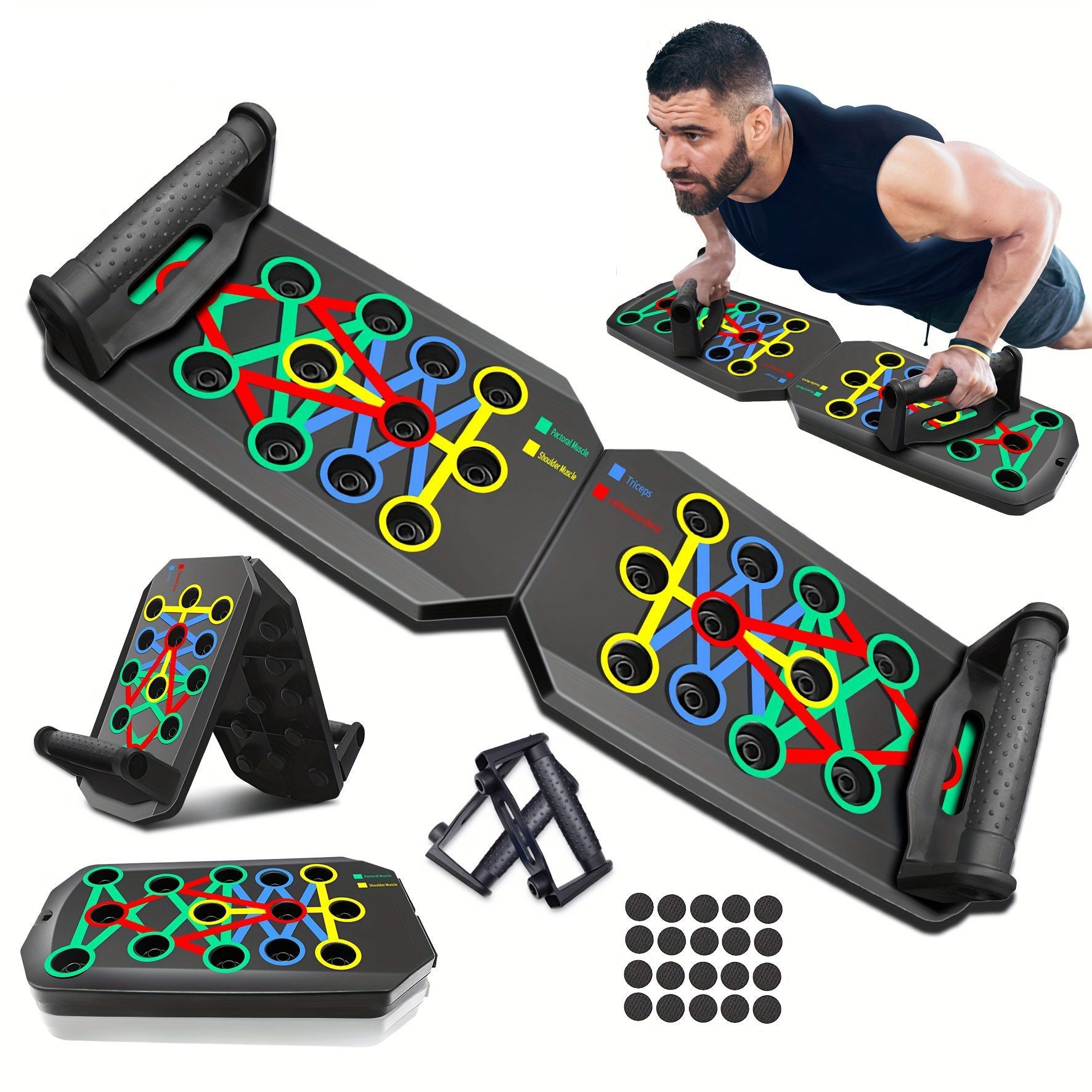 Foldable Multi-Functional Push-Up Board for Home Fitness